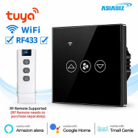 Tuya WiFi + RF Fan Speed Control Smart Touch Switch (Black)
